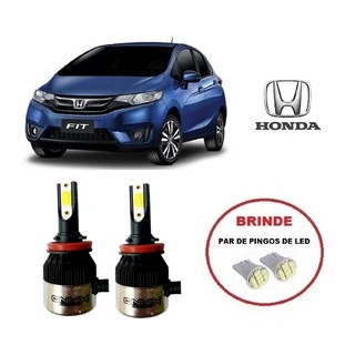 Kit 2 Lampadas Super Led para Farol De Milha Modelo H11 com 6000k e 8000 Lumens para Honda New Fit ano 2009 2010 2011 2012 2013 2014 2015 2016 2017 2018 2019 2020 2021