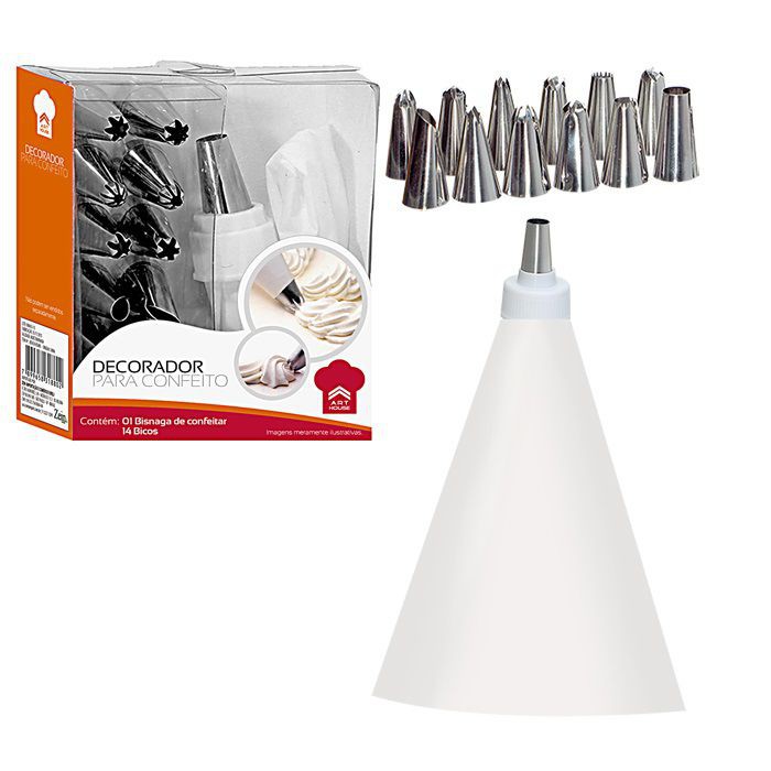 saco decorador confeiteiro profissional 12 bicos inox bolo em Promoção na  Shopee Brasil 2023