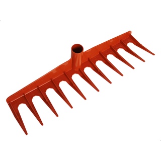 Vassoura Jardim Rastelo Plástico Folhas Grama N°11 Laranja
