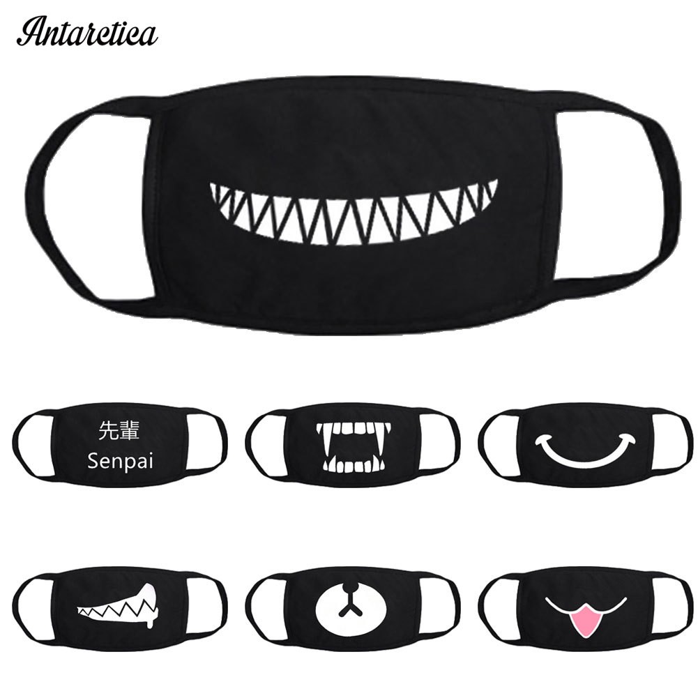 Máscara Facial Protetora Antibactéria de Tecico de Algodão com Expressões