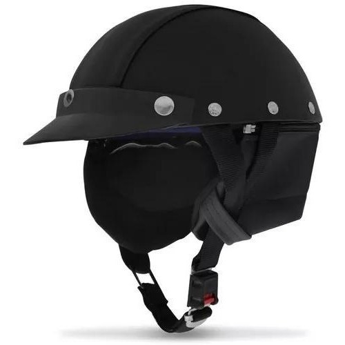 Capacete Pro Tork Coquinho Couro Moto Bike Chopper Custom Tamanho Único Adulto Infantil Preto