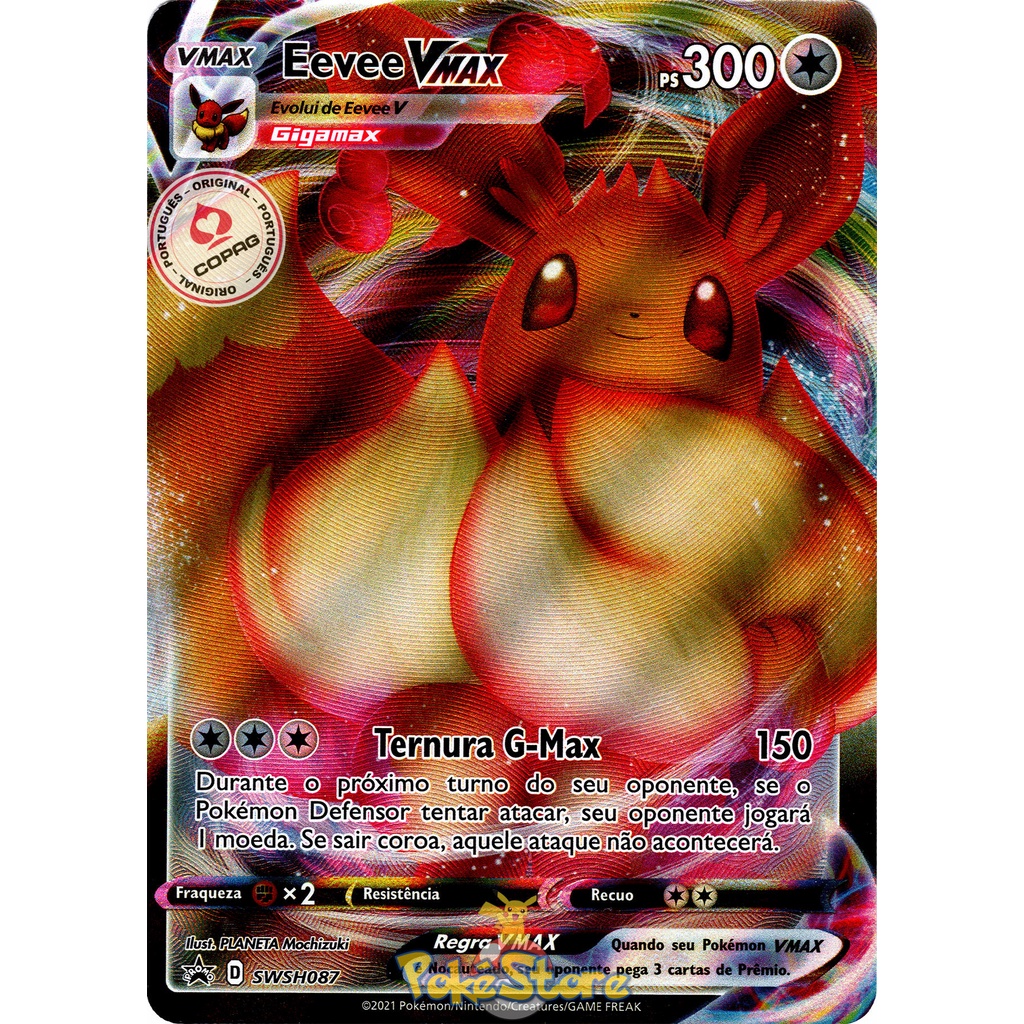 Carta Pokémon - TCG - Eevee-Vmax SWSH087 - Escorrega o Preço