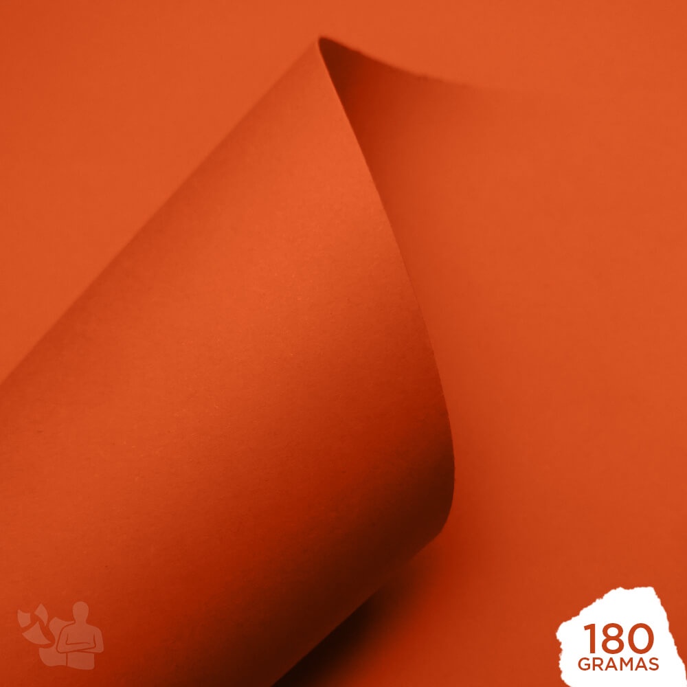 Papel Color Pop - Laranja Puro - Mimo - 30,5x30,5 cm - 180g - 25 Folhas