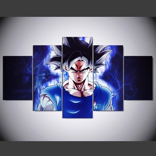 Quadro decorativo goku dragon ball anime desenho mosaico com 5 pecas tt6  vital