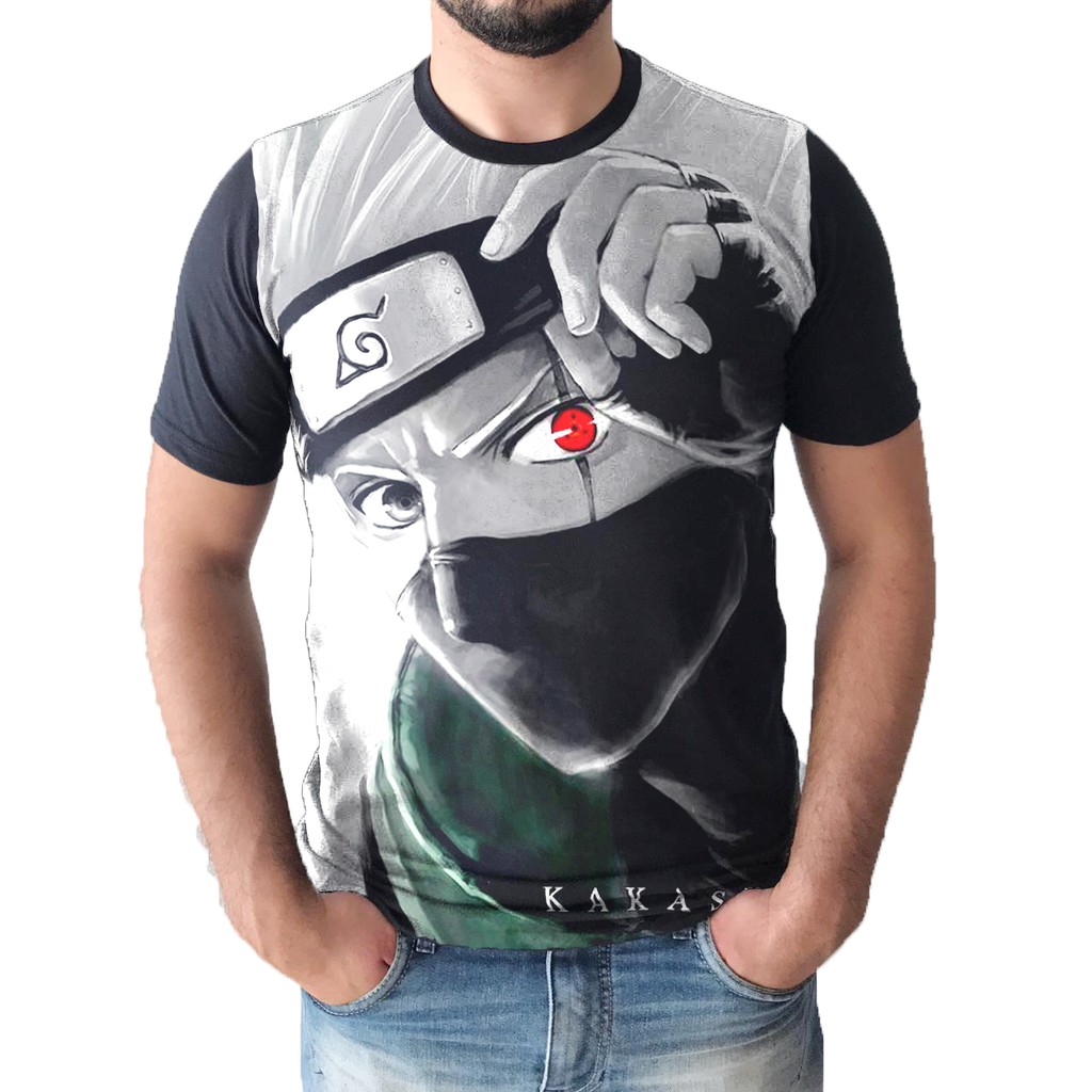 Camiseta Masculina Kakashi Naruto Shippuden Animes Herois