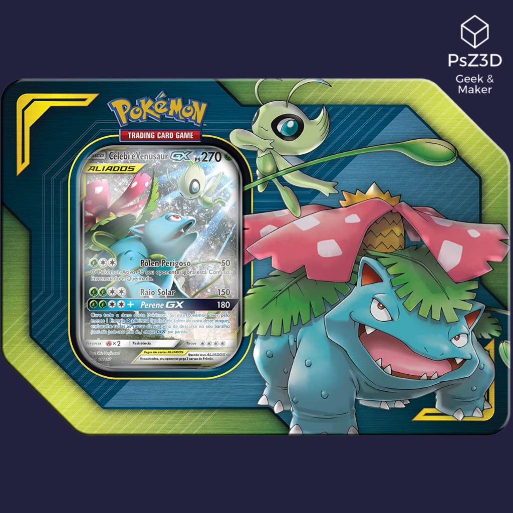 Pokémon TCG Lata Aliados GX Venusaur e Celebi