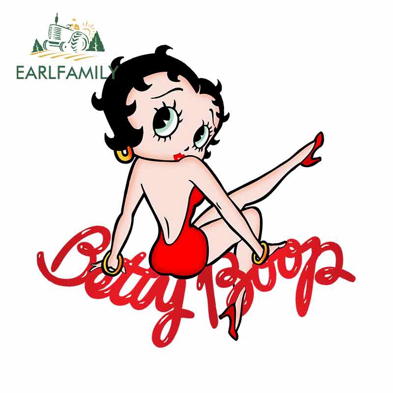 Earlfamily 13cm X 12,4cm Betty Boop Funny Car Sticker Personalidade 