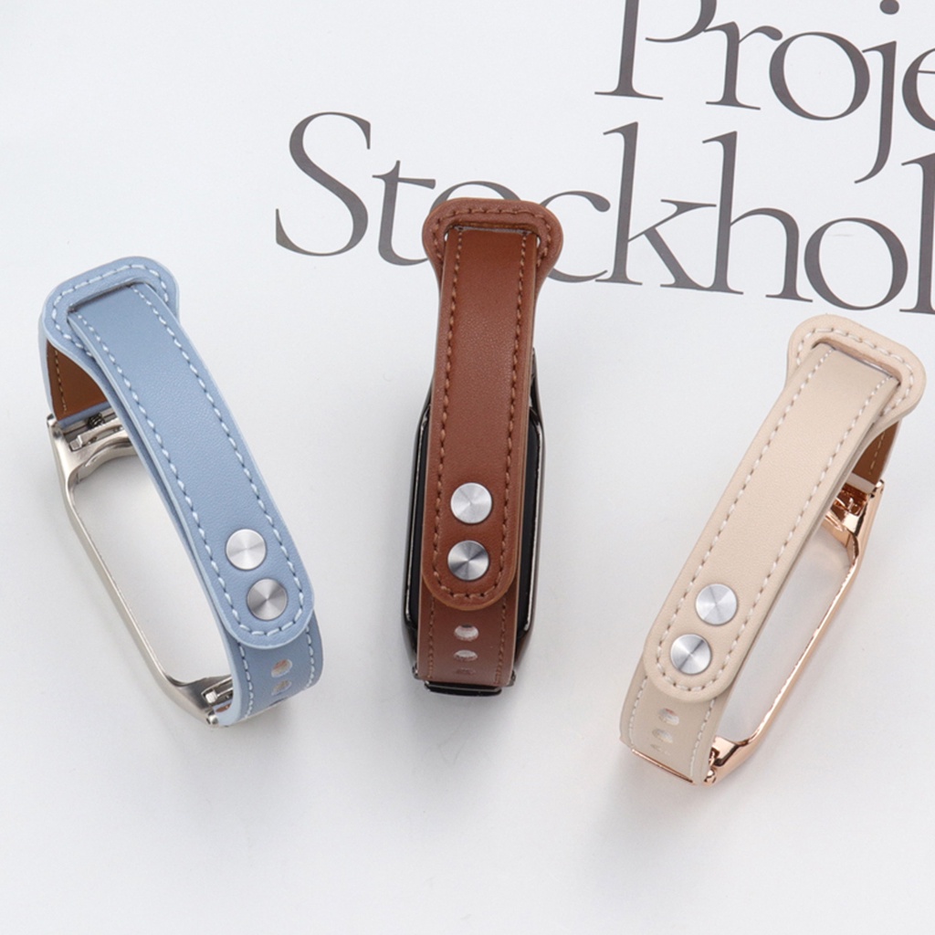 Adequado Para Xiaomi Mi Band 7 Strap 6/5/4/3 NFC Pulseira De Couro De Vaca