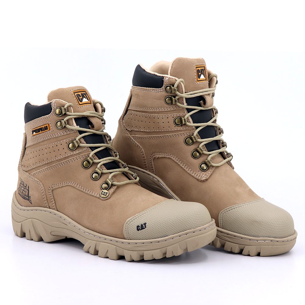 Bota Caterpillar Masculina de Couro Adventure Cat 9820 Verde Oliva Nude ...