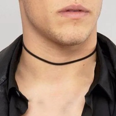 Choker Masculino Gargantilha Camurça Delicado Super Preto MA0001