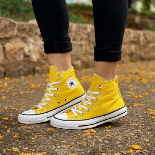 Tênis all star hot sale cano alto amarelo