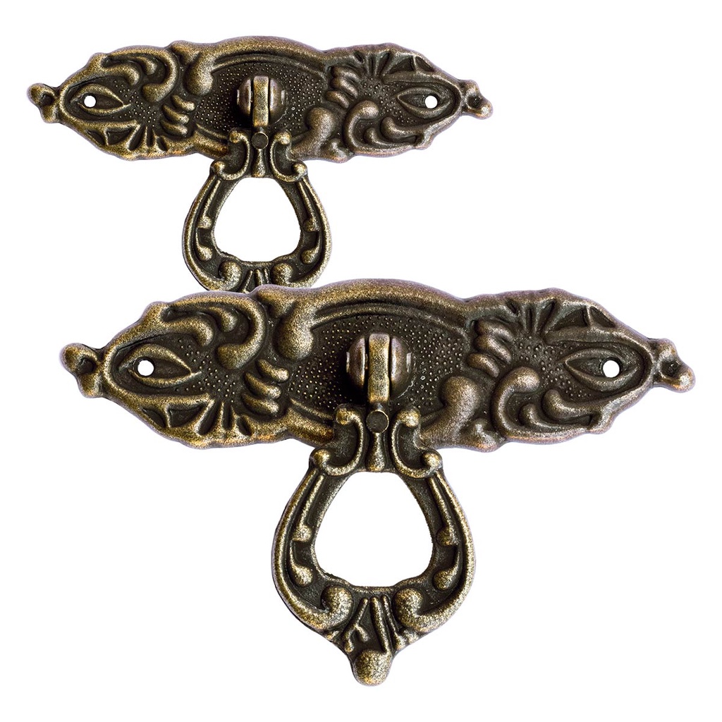 Kit 2 Puxador Elegante Moveis Antigos Gaveta Florenca Bau