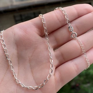 Colar Feminino de Prata Choker Grumet 45cm Banhada a Prata 925 Maciça Com Ajuste em Oferta na Shopee