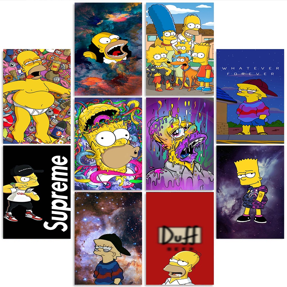 Placas Decorativas De Desenhos Quadros De Os Simpsons, Homer, Lisa, Bart |  Shopee Brasil