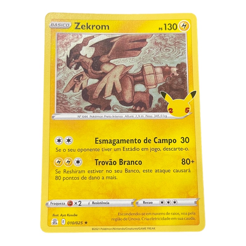 Zekrom carta pokemon tcg rara Celebrações 2021