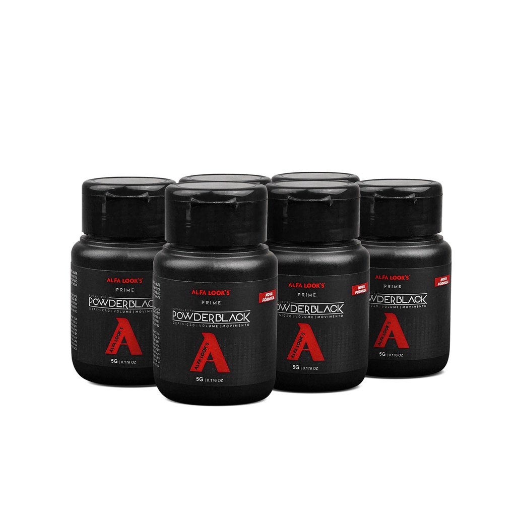 Pomada em Pó Black Alfa Looks - Fardo com 6 Unidades