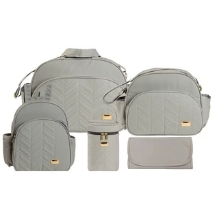 Kit Bolsa Maternidade Bolsa G+Bolsa P+Mochila+Porta Mamadeira e Trocador Clean