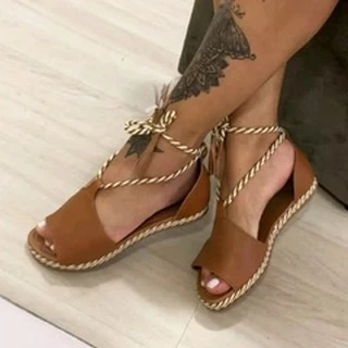 Sandália Feminina de Amarrar Nude Caramelo Fechada, TAMANHO: 34 ao 39