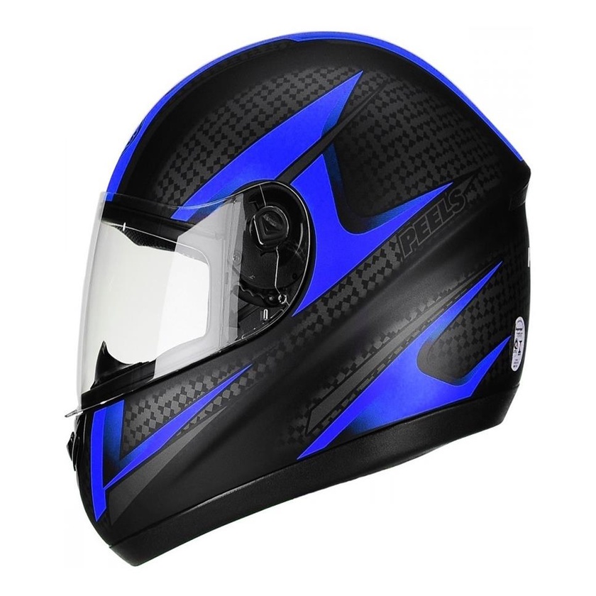 Capacete Fechado Peels Spike Storm Preto Fosco / Azul - Z3