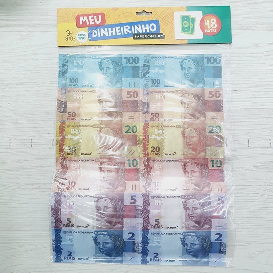 Dinheiro De Brinquedo/ Dinheiro / 48 Notas Para Brincar | Shopee Brasil