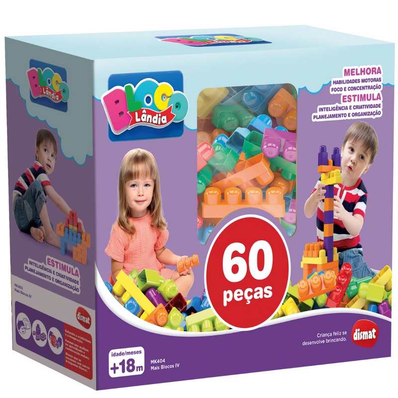 Jogo 130 Peças blocos de montar Grande Brinquedos para Bebês Didatico  Educativos - DISMAT - Brinquedos de Montar e Desmontar - Magazine Luiza