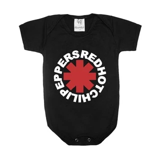 Body bebe infantil Preto da banda Red Hot Chili Peppers vários tamanhos do P ao GG 0 a 12 meses body para bebê body rock