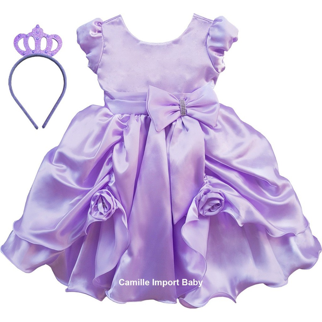 Vestido da princesa sofia para aniversário de 1 hot sale ano