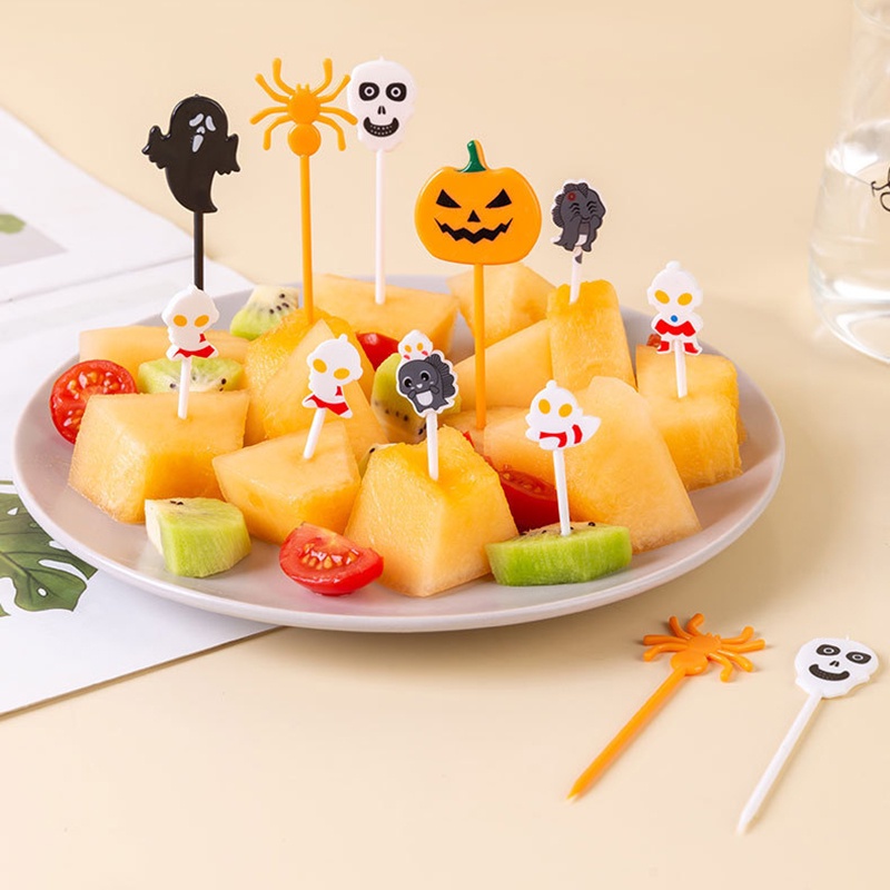 Garfo De Natal Para Halloween Cozinha Criativa Bento Festa Desenho Fofo  Frutas Conjunto 1