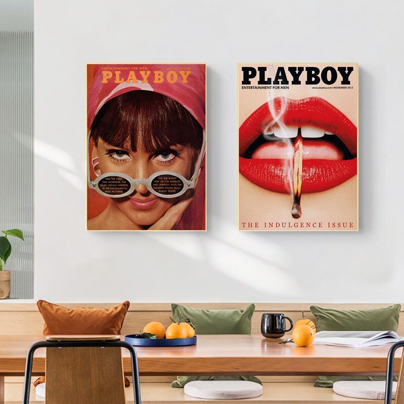 quadro decorativo 2 peças playboy vintage decoração | Shopee Brasil