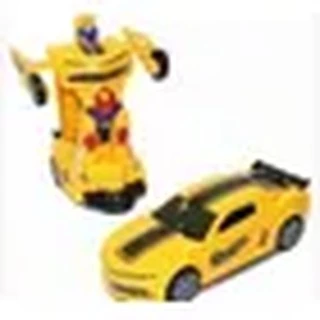 Carrinho Camaro Amarelo Vira Robô Transformers Bate Volta