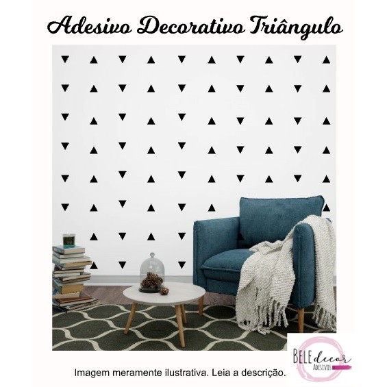 Adesivo Decorativo Triângulo - Vinil - Kit 36 unidades - Tam. aprox. 5 ...