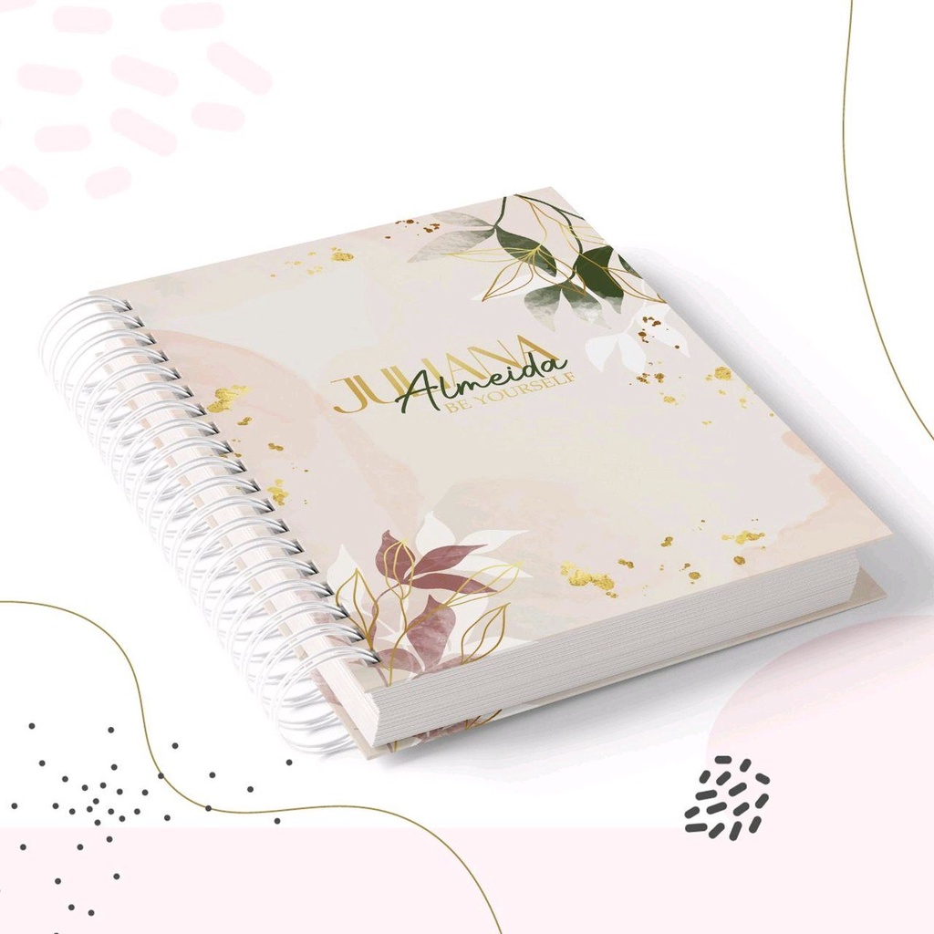 Caderno Pautado Personalizado Floral Verde E Nude Shopee Brasil 3474