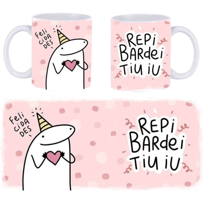 Caneca Flork Meme Hep bardei tiu iu Aniversário