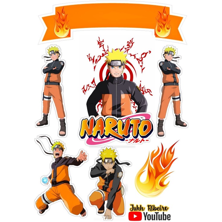 Topper de bolo Naruto para imprimir
