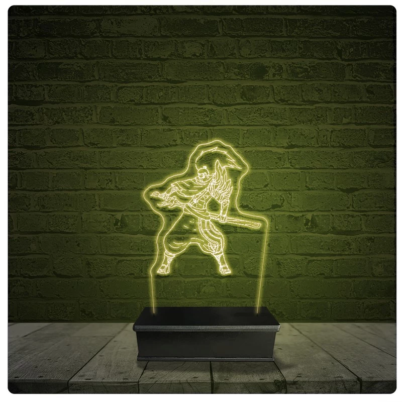 Led Luminária Acrílico Abajur - Yasuo League Of Legends LOL