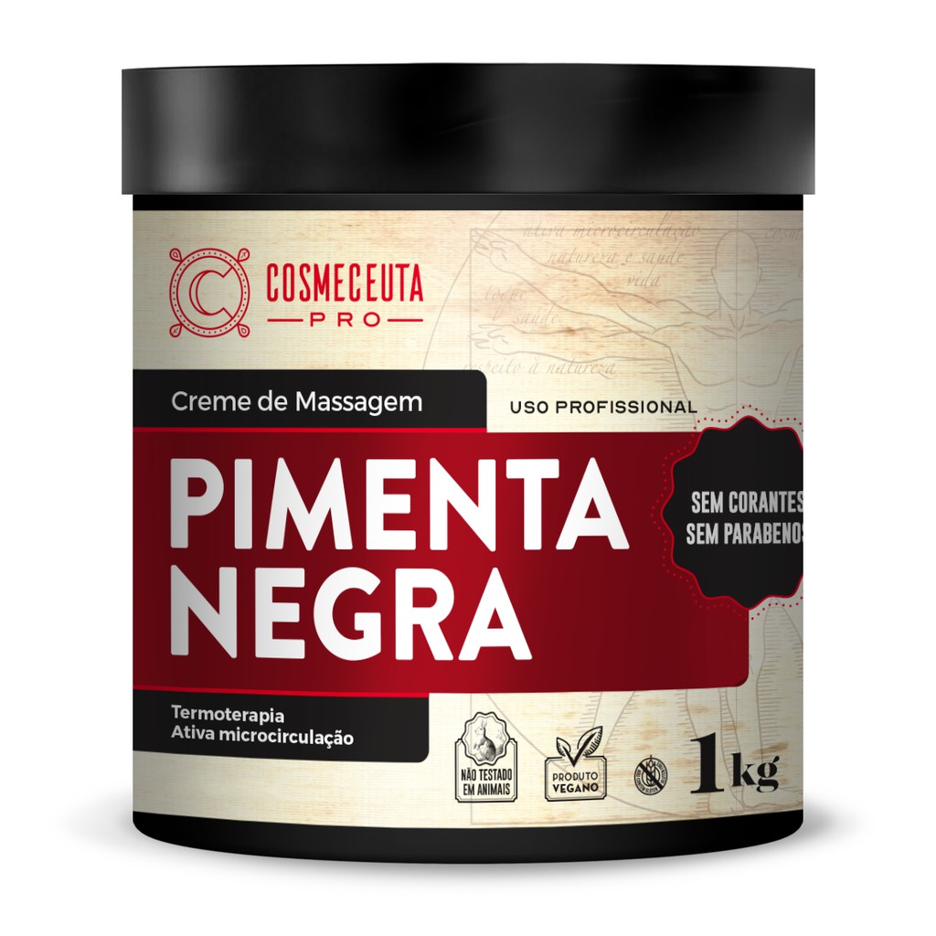 Creme de Massagem Pimenta negra 1kg Cosmeceuta | Shopee Brasil