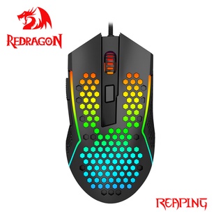 Redragon Reaping Mouse Gamer M987-K USB Com Fio Leve RGB 12400DPI/Programável/Ultra/Favo De Mel