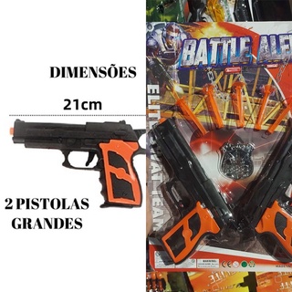 Kit 2 Arminhas de Polícia de Brinquedo do Tipo Nerf Dardos que Grudam  Relógio e Algemas no Shoptime