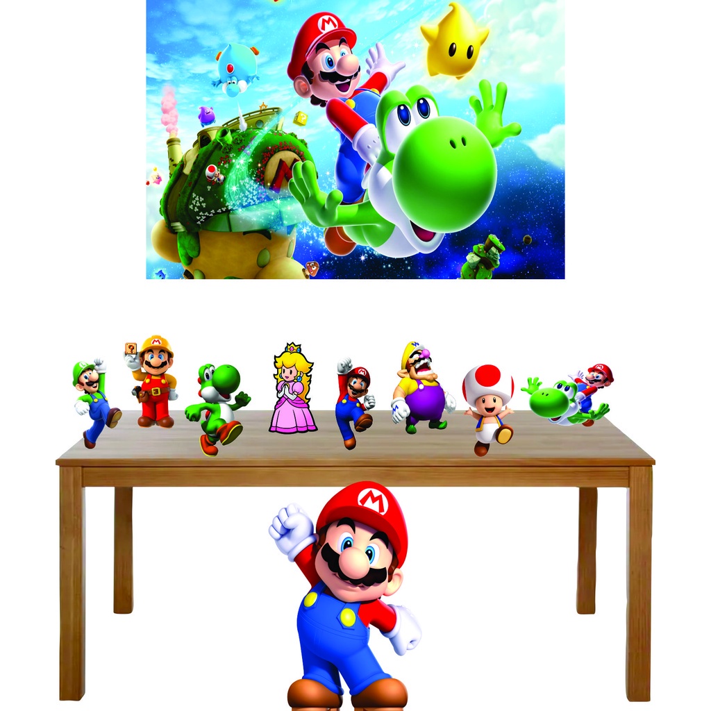 Kit Totens Display SUPER MARIO BROS / Display para mesa e chão + Painel ...