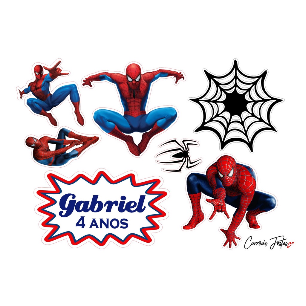 1 pç Topo de bolo Homem-Aranha Homem Aranha Decoração de bolo tema Homem  Aranha Decoração de festa com tema de desenho animado Topo de bolo para  tema de herói, decoração de festa