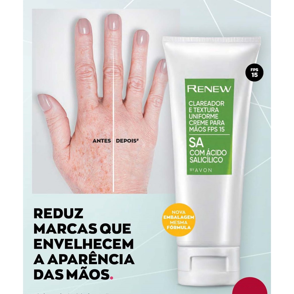 Clareador de manchas Creme para as Mãos Renew Clareador e Textura ...