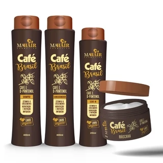 Kit Capilar Café Brasil Linha Vegana Mahair Com 4 Produtos