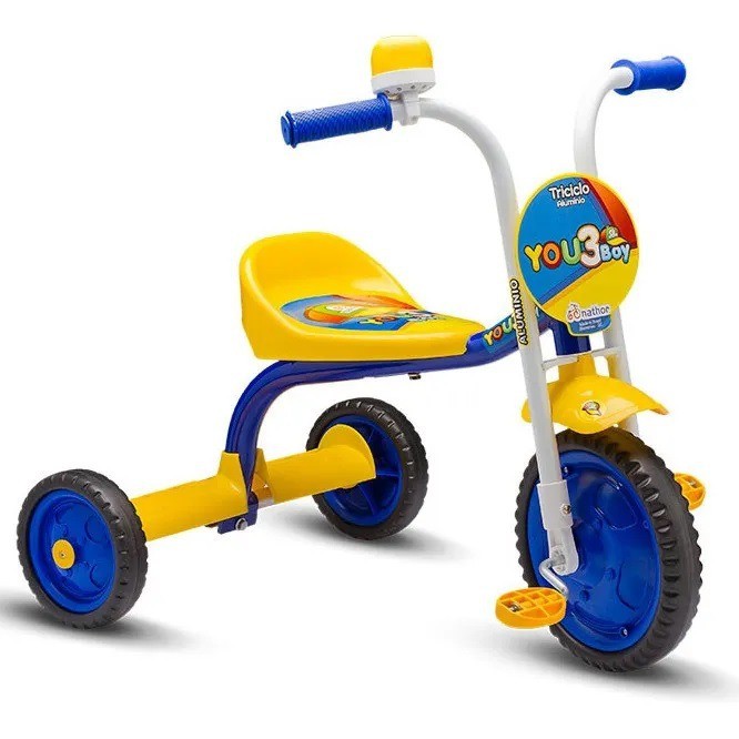 Kit Triciclo Velotrol Infantil Blue Music +Motoca Blue Music