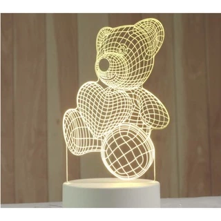 Luminária de Mesa de LED 3D Criativa / Luz Noturna Decorativa urso