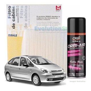Filtro De Cabine Ar Condicionado Citroen Xsara Picasso Com Spray Higienizador | Mahle MetalLeve LA153