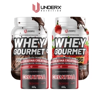 Kit 2 Whey Protein Gourmet ISO + 2 Creatina Monohidratada 300g - 100% Pura