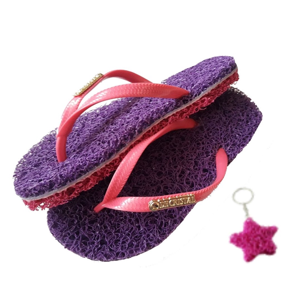 Chinelo de capacho De Cristal Ortopédico, Anti Stress e Esfoliante - Sandalia de tapete esponjinha buchinha