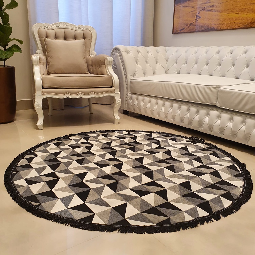 Tapete Sala 150x150 Redondo Com Antiderrapante | Shopee Brasil