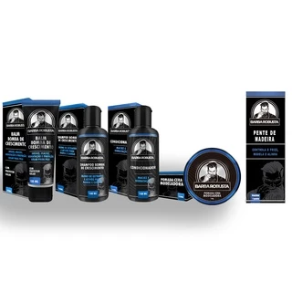 Kit para Barba E Cabelo - Higiene, Maciez, Brilho, Anti Frizz, Crescimento