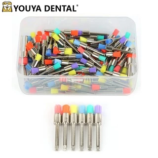 100pçs Escotilha De Nylon De Laboratório Dental Pequeno Plano Polidor Escovas De Profilaxia Descartáveis Cabeça Da Escova